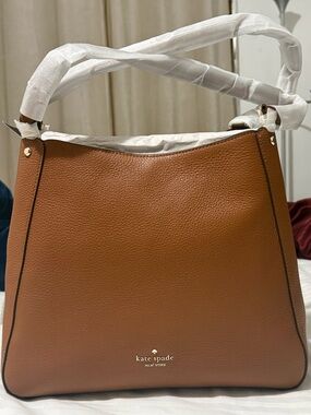 kate spade Tan Pebbled Leather Shoulder Bag